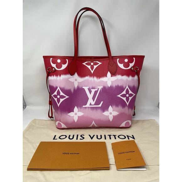 Louis Vuitton Neverfull Tote MM Pink/Red/White Canvas - Picture 1 of 15